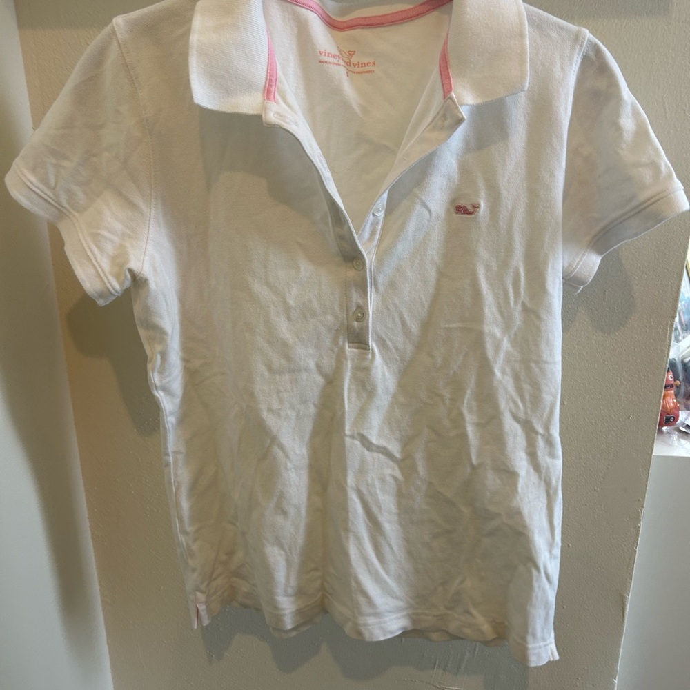 Women’s vineyard vines preppy white short sleeve polo